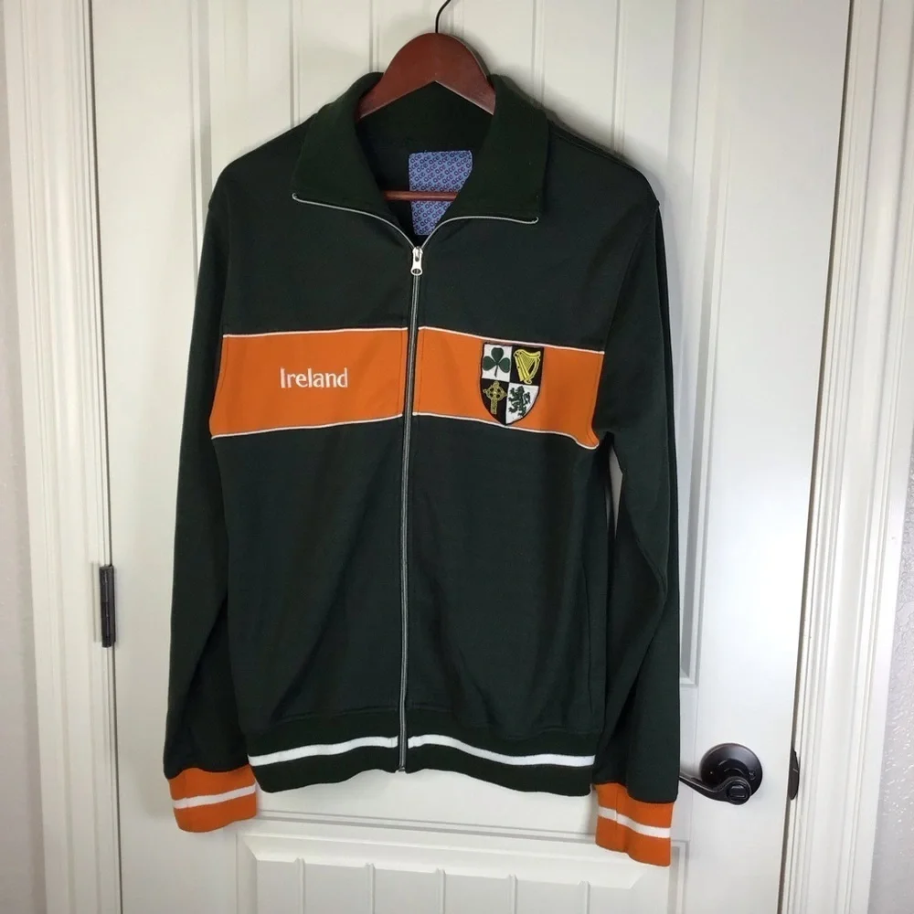 Ace Brand Ireland Green and Orange Track Jacket Size Large.